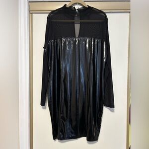 Black Dress sheer and shiny 1X
